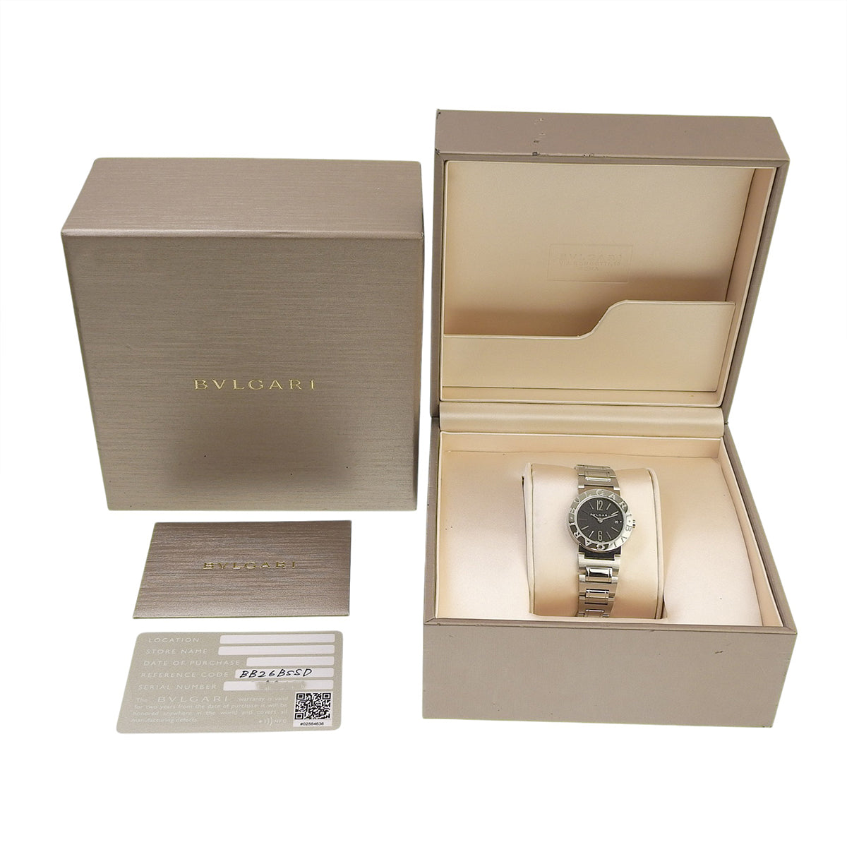 ブルガリ ブルガリ BBL26S SS ブラック クオーツ レディース