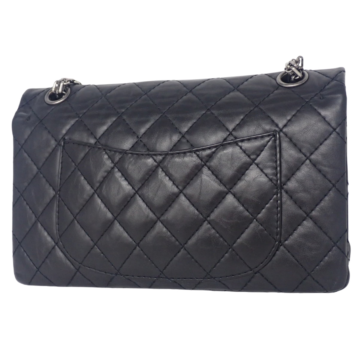 2.55 マトラッセ Wフラップ ショルダーバッグ ブラック エイジドカーフスキン A37587