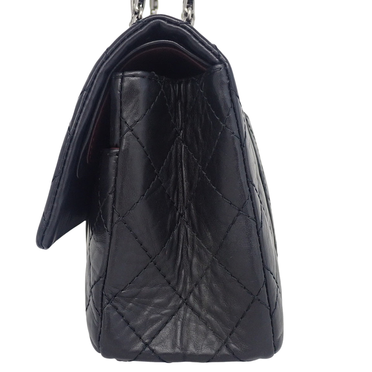 2.55 マトラッセ Wフラップ ショルダーバッグ ブラック エイジドカーフスキン A37587