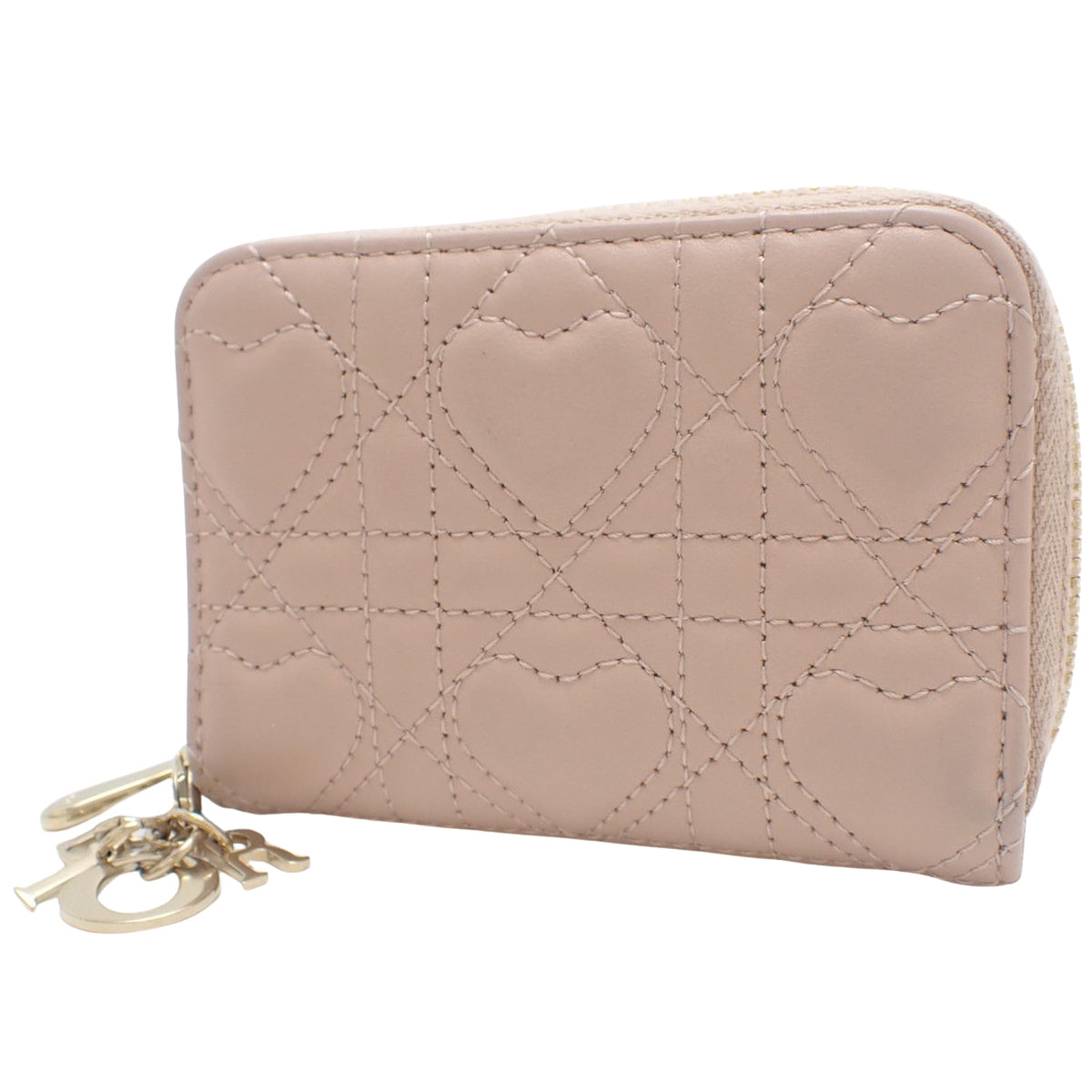 カナージュ レディディオール ボヤージュージップコインケース ラムスキン ピンクベージュ カードケース ハート ミニ財布 ウォレット