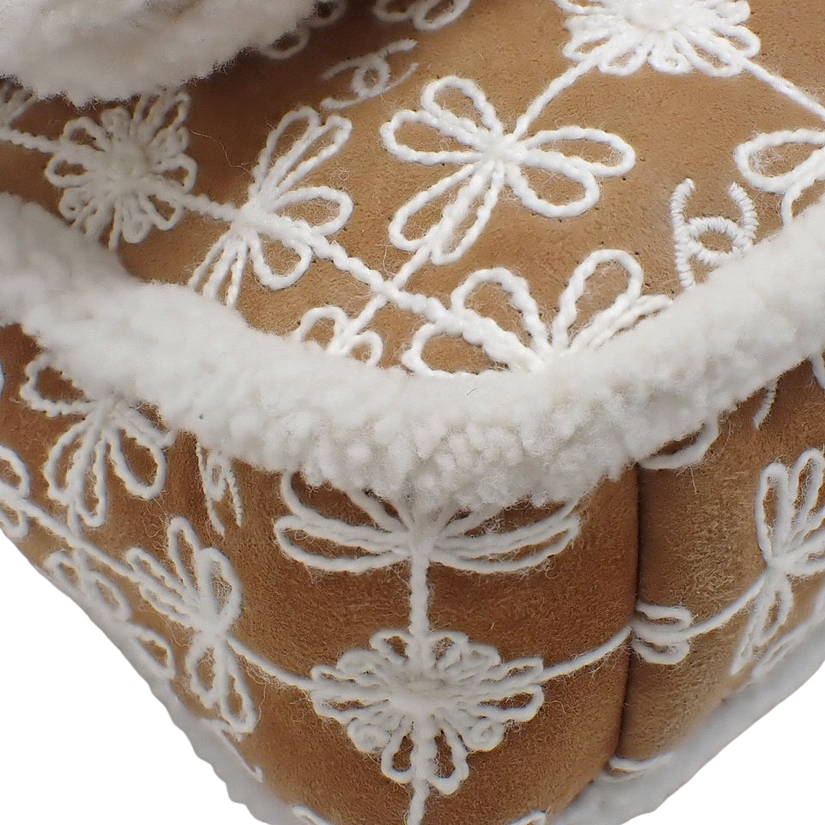 シャネル19 ココマーク チェーンショルダーバッグ スウェード/スエード ムートン ベージュ ホワイト