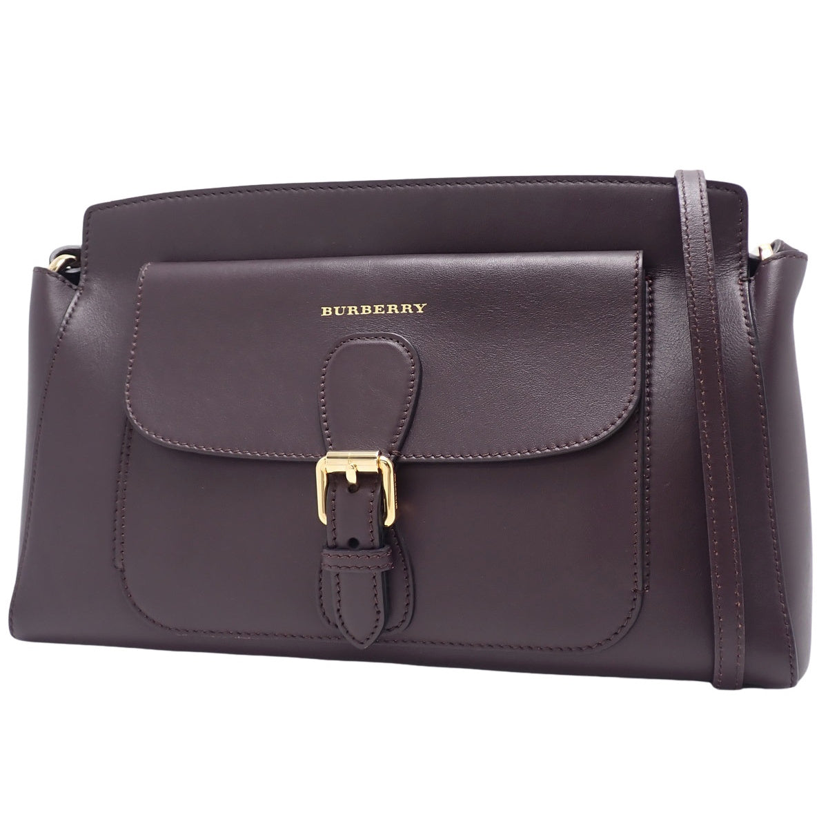 Dark purple leather shoulder bag, shoulder or crossbody