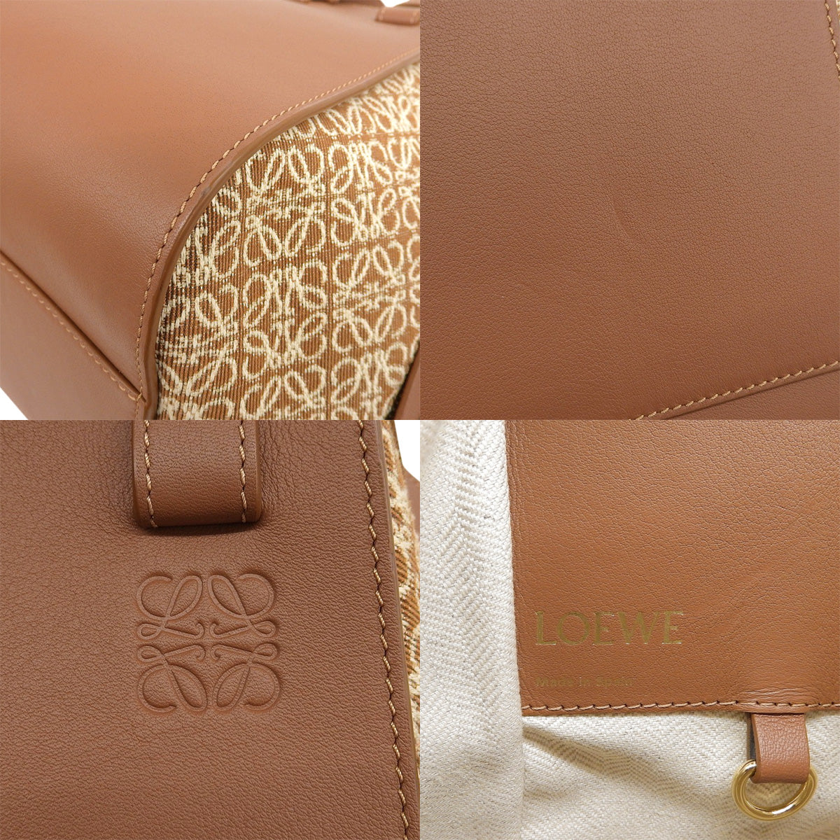 Small Hammock Bag in Tan Calfskin Jacquard with Anagram Design, A538S35X43, 2713