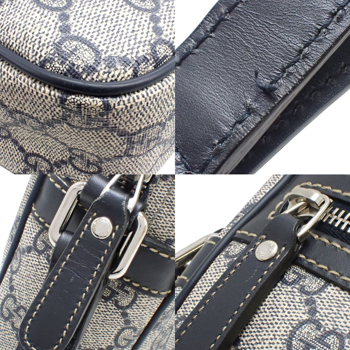 GGスプリーム ショルダーバッグ ネイビー ベージュ 233268