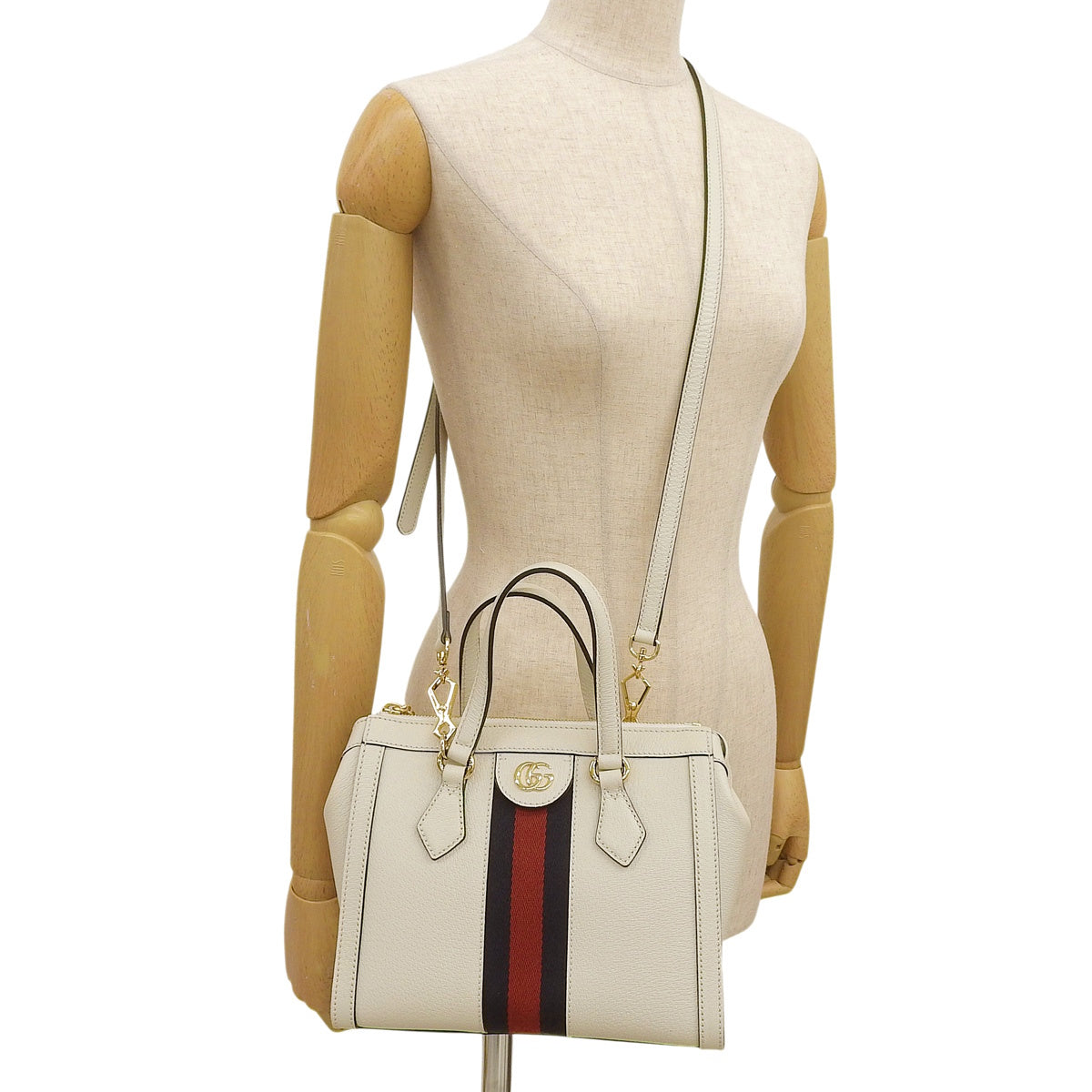 Ophidia GG 小号手提包 皮革 象牙红 海军蓝 547551