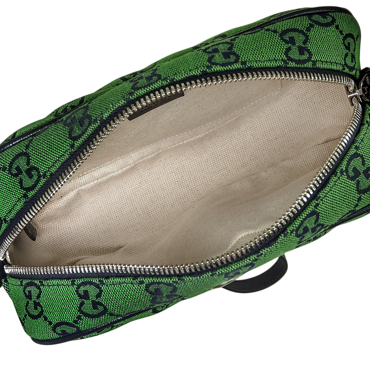 GGマーモント ミニ カメラバッグ GGキャンバス グリーン ネイビー 447632