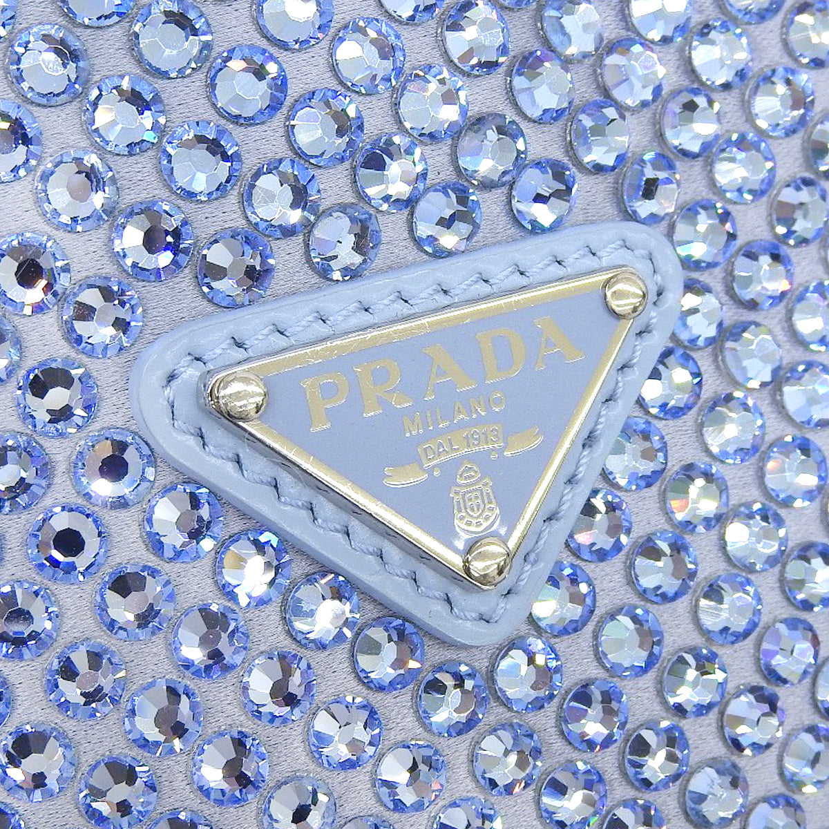 三角ロゴ ミニバッグ サテン クリスタル CELESTE セレステ 1BA253