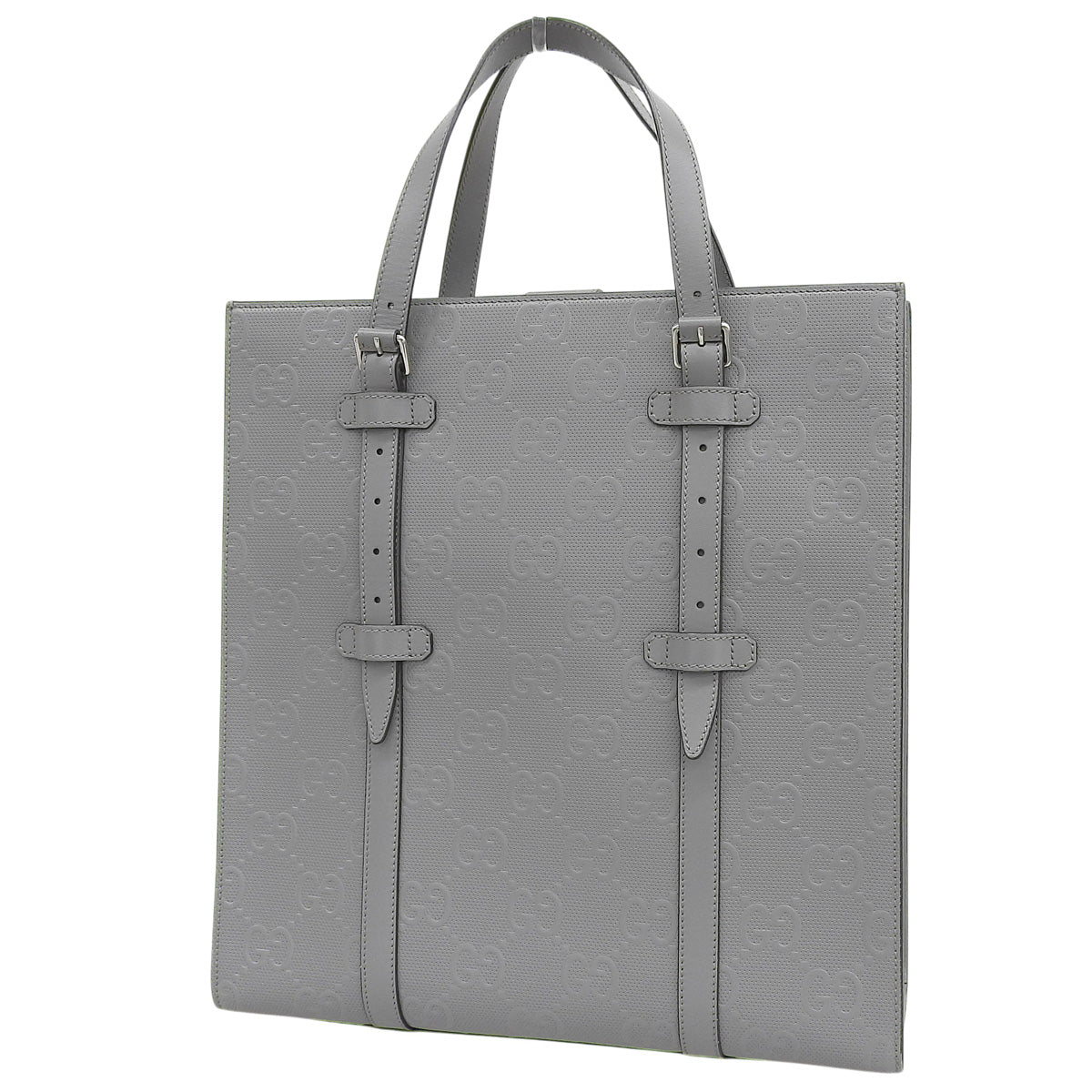 GGエンボス トートバッグ レザー グレー 700421