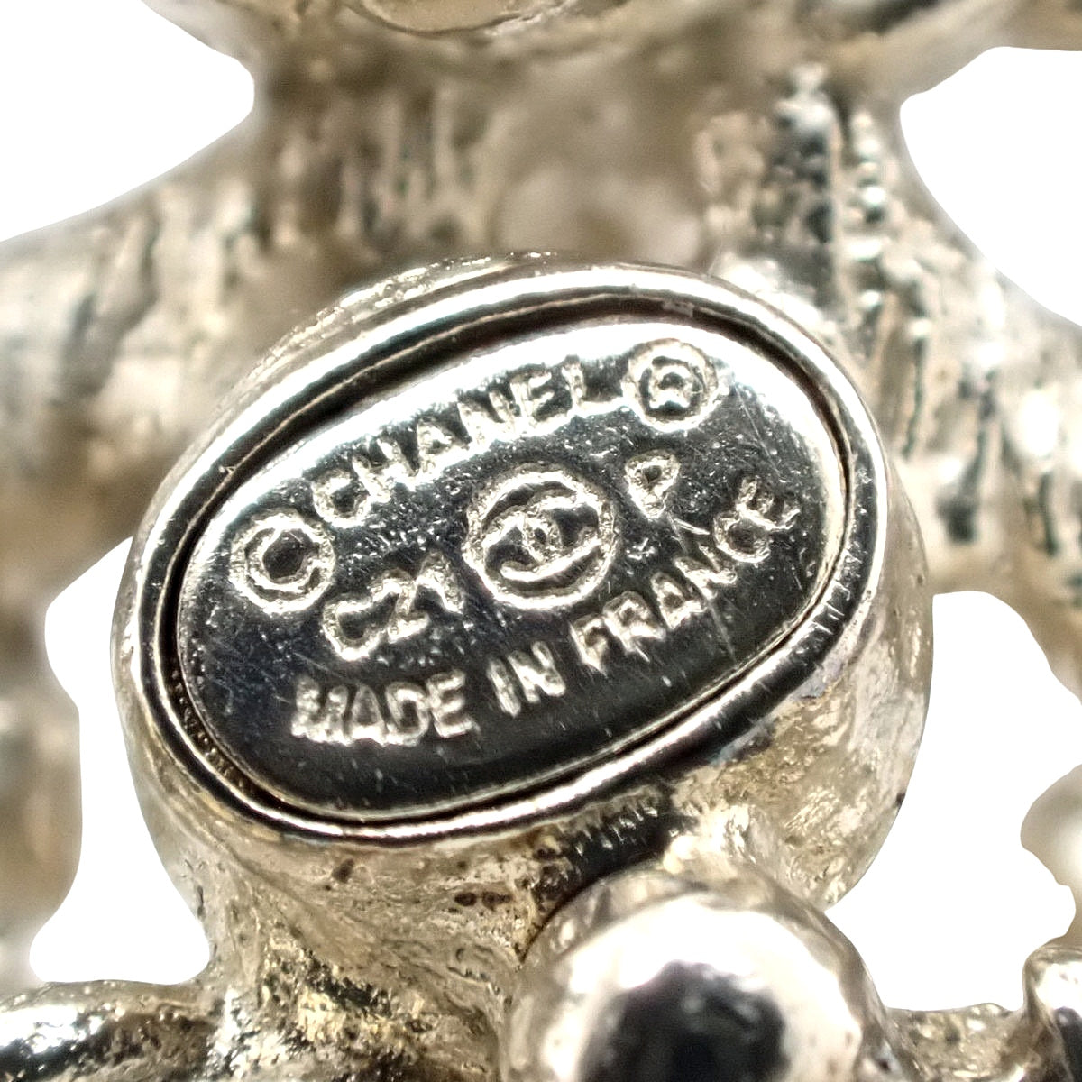 ココマーク パール ブローチ メタル(GP) フェイクパール ラインストーン