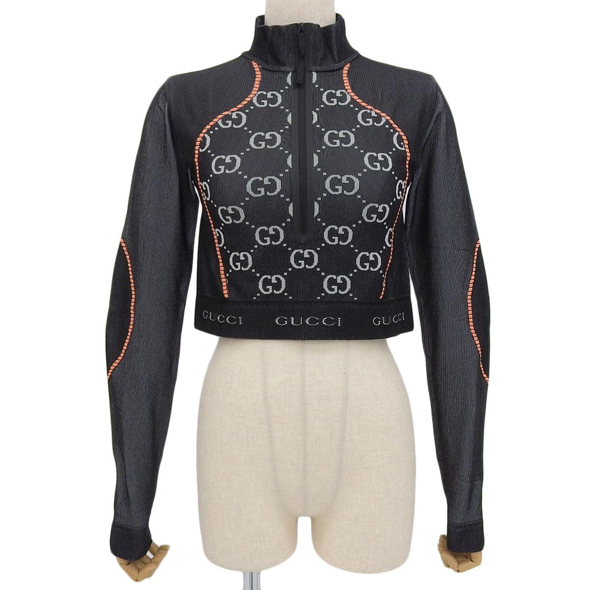 GGジャガード クロップド ハーフジップ M