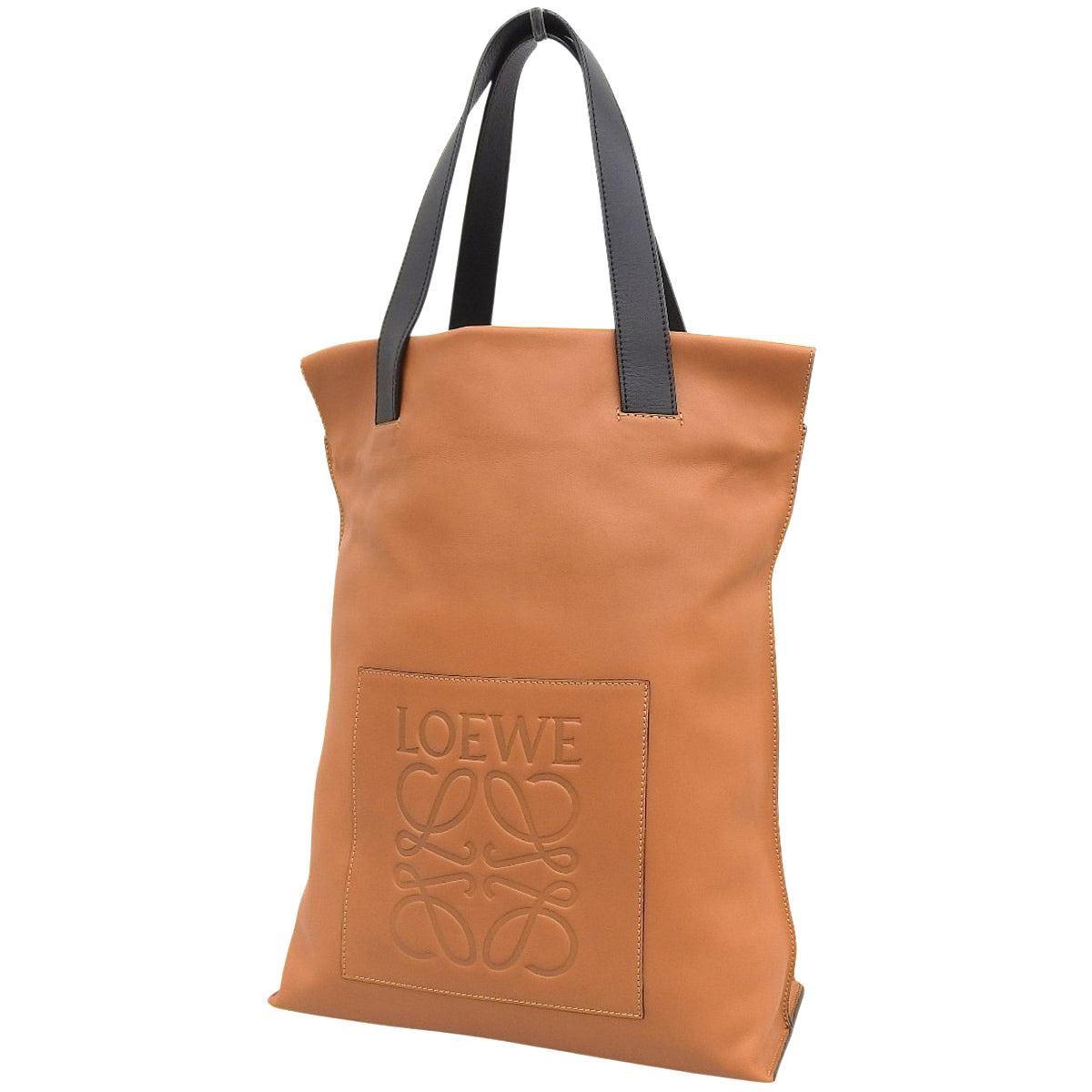 アナグラム ショッパー トートバッグ カーフ ブラウン ブラック