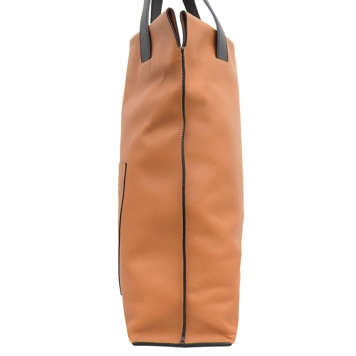 Anagram Shopper Tote Bag in Brown and Black Calfskin