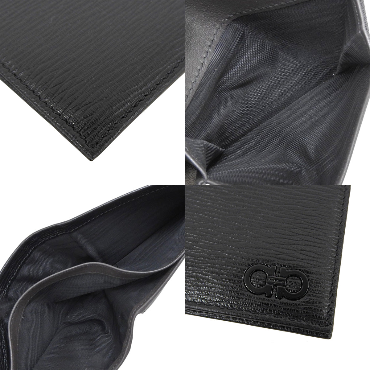 ガンチーニ 二つ折り財布 カーフ Black/Rain 66A065 733323