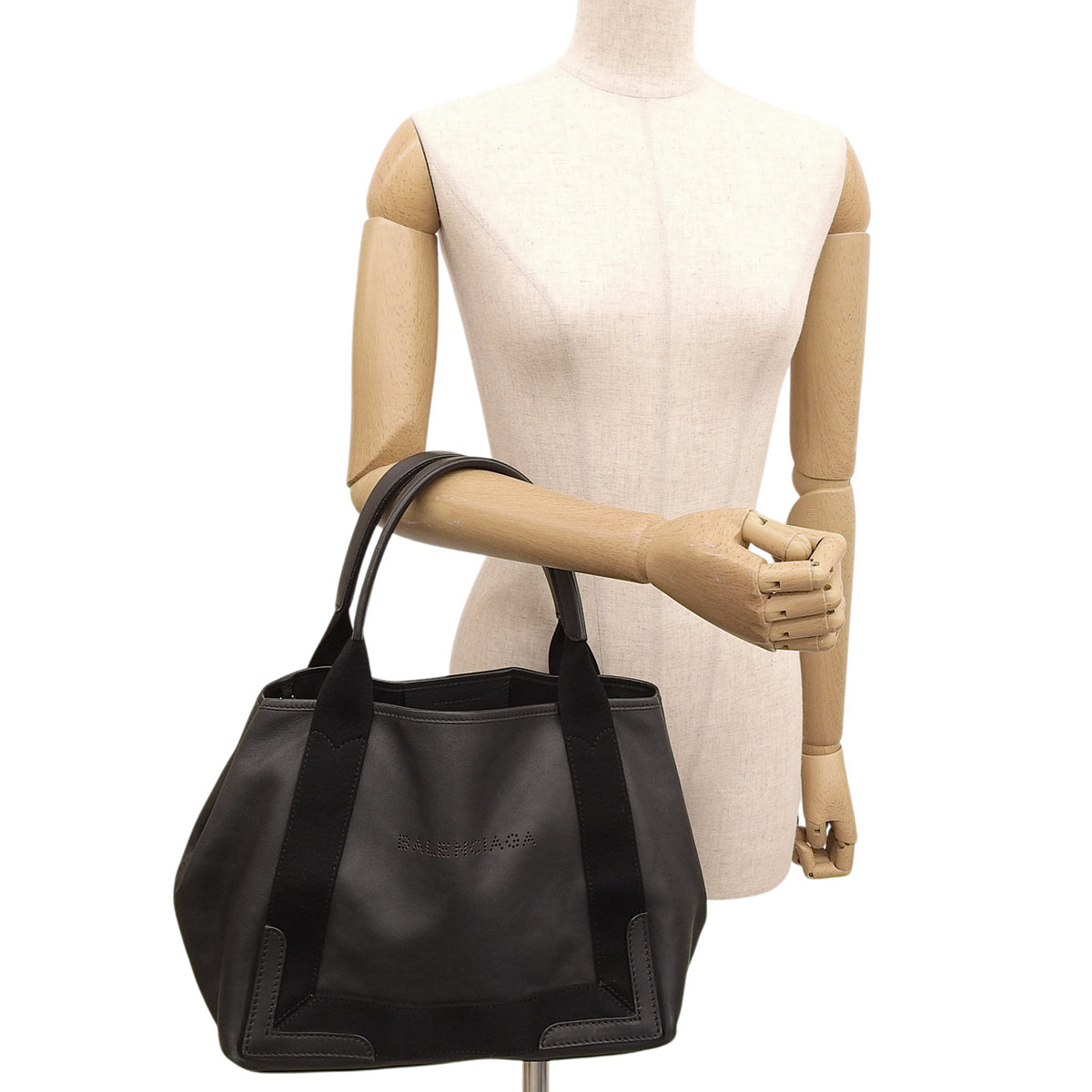 Navy Cabas S 皮革黑色 339933