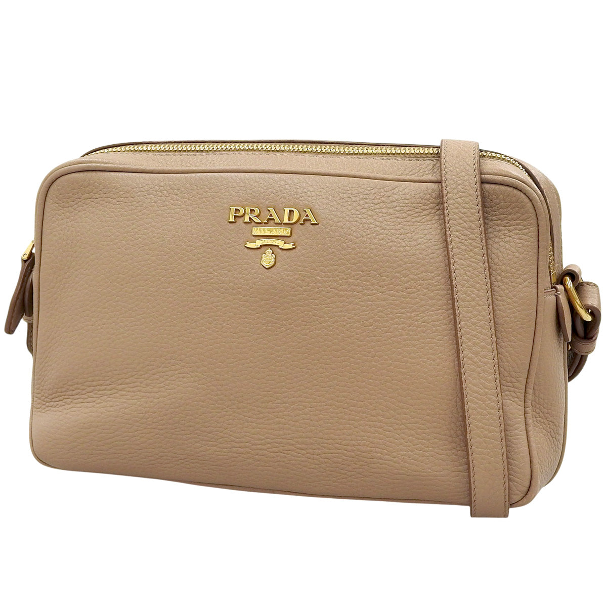 Beige leather shoulder bag 1BH079