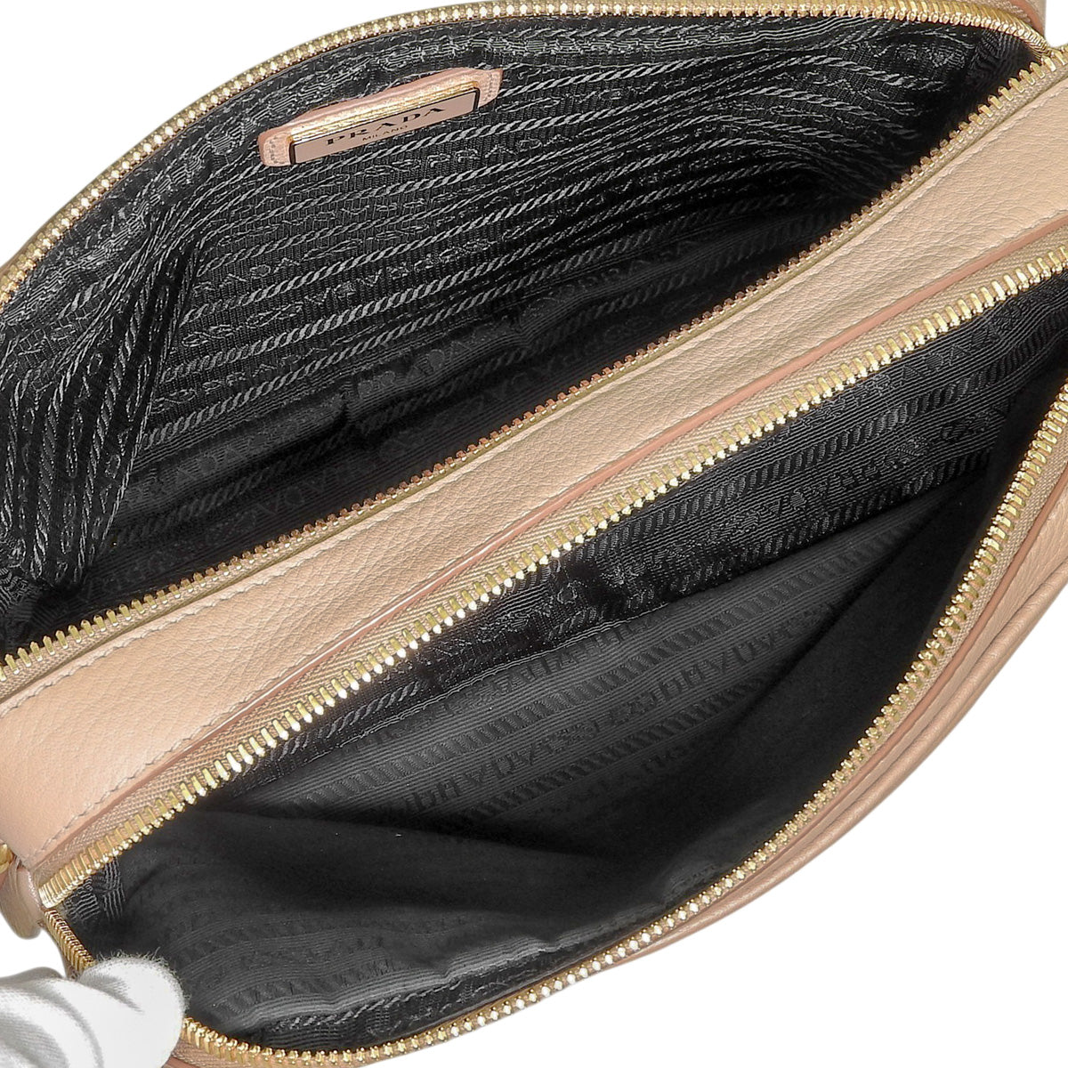 Beige leather shoulder bag 1BH079