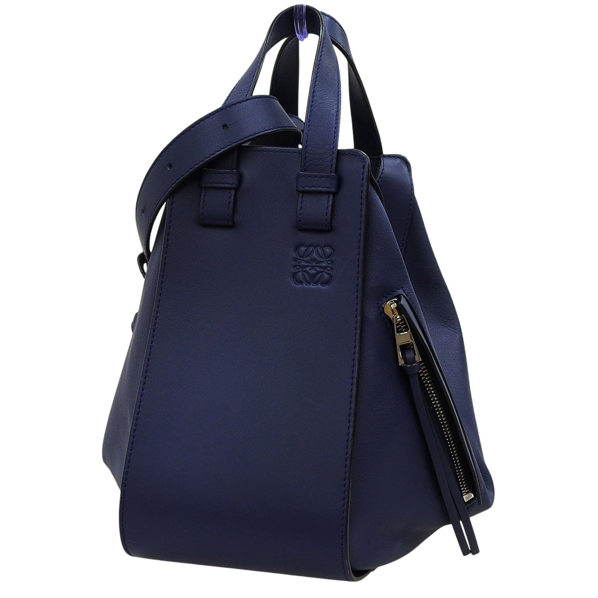 Small Hammock Bag in Navy Leather, 387.30.S35
