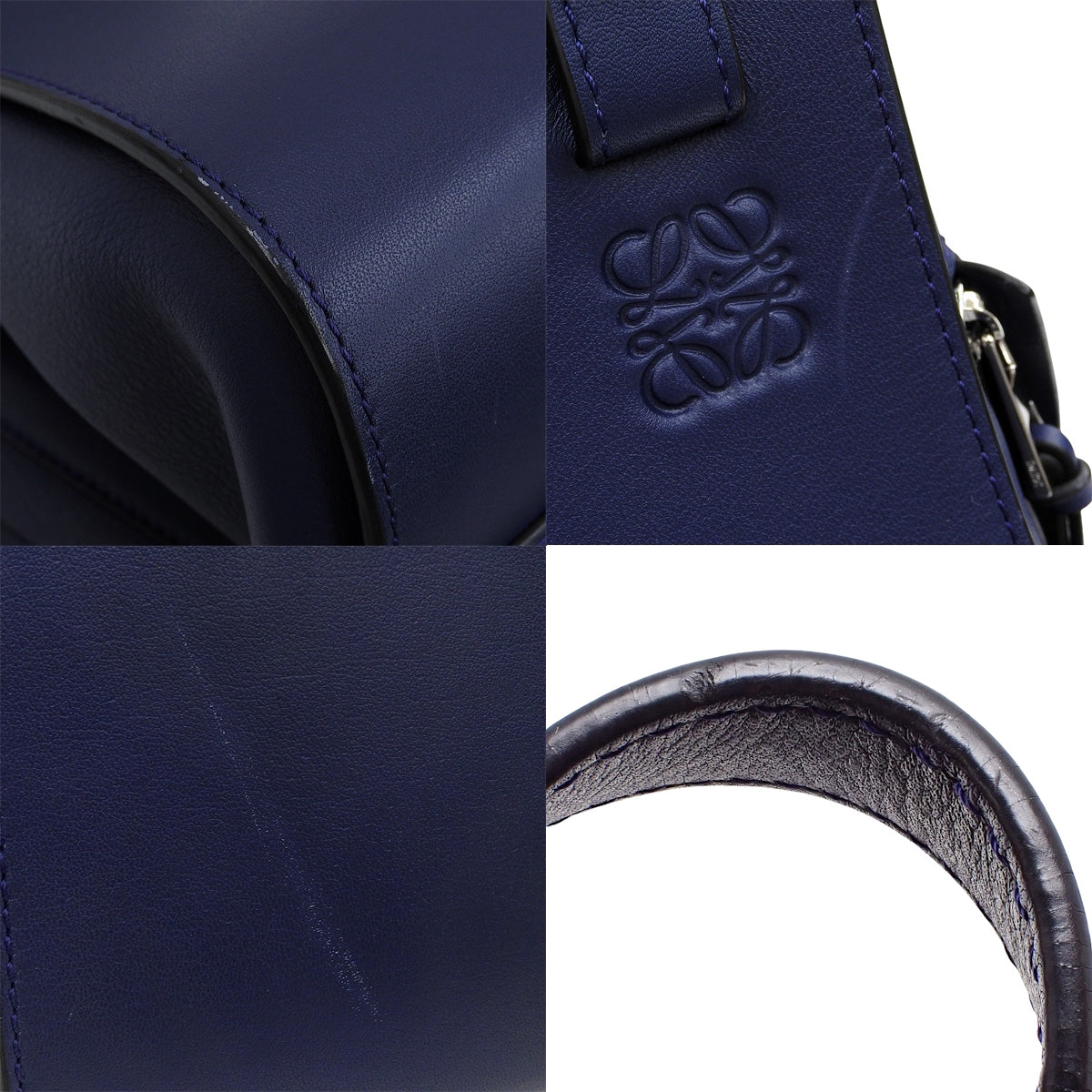 ハンモックバッグ スモール レザー ネイビー 387.30.S35