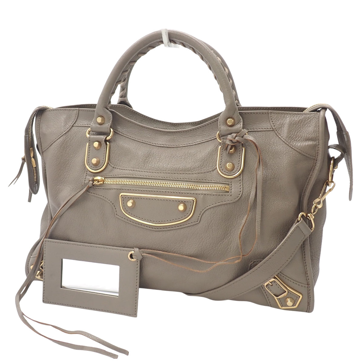 クラシック メタリック エッジ シティ レザー グレージュ 390154