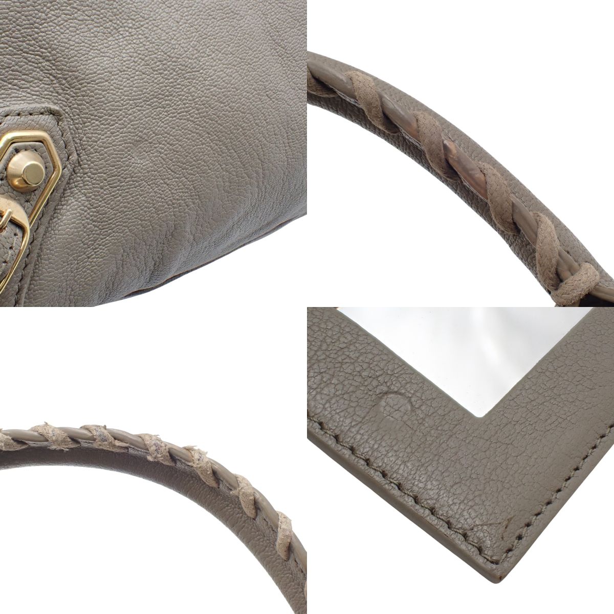 クラシック メタリック エッジ シティ レザー グレージュ 390154