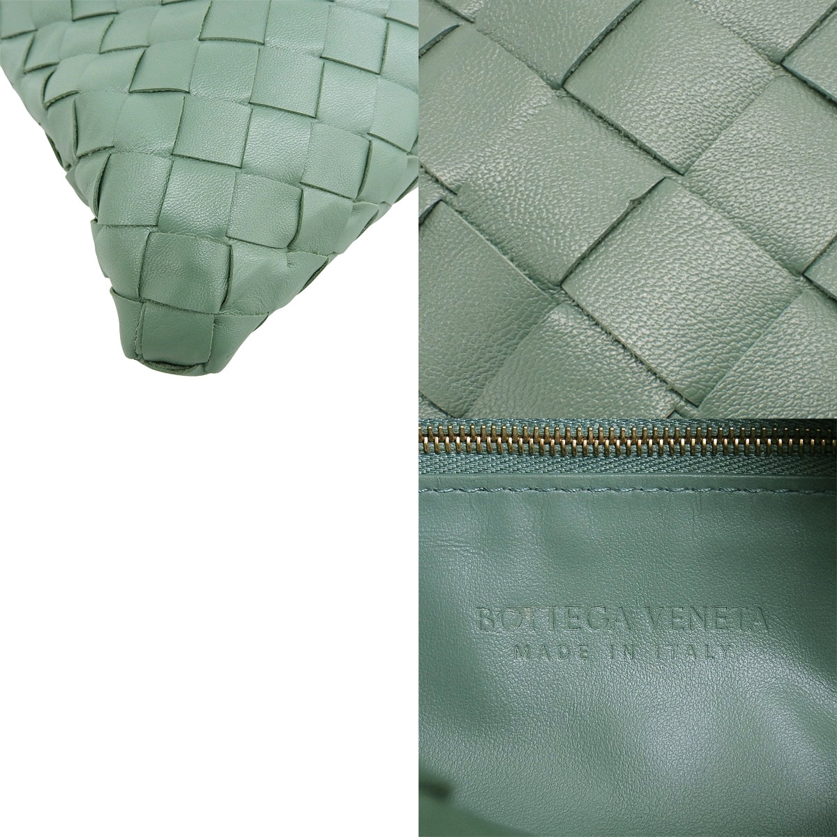 Intrecciato Hop Small Leather Green