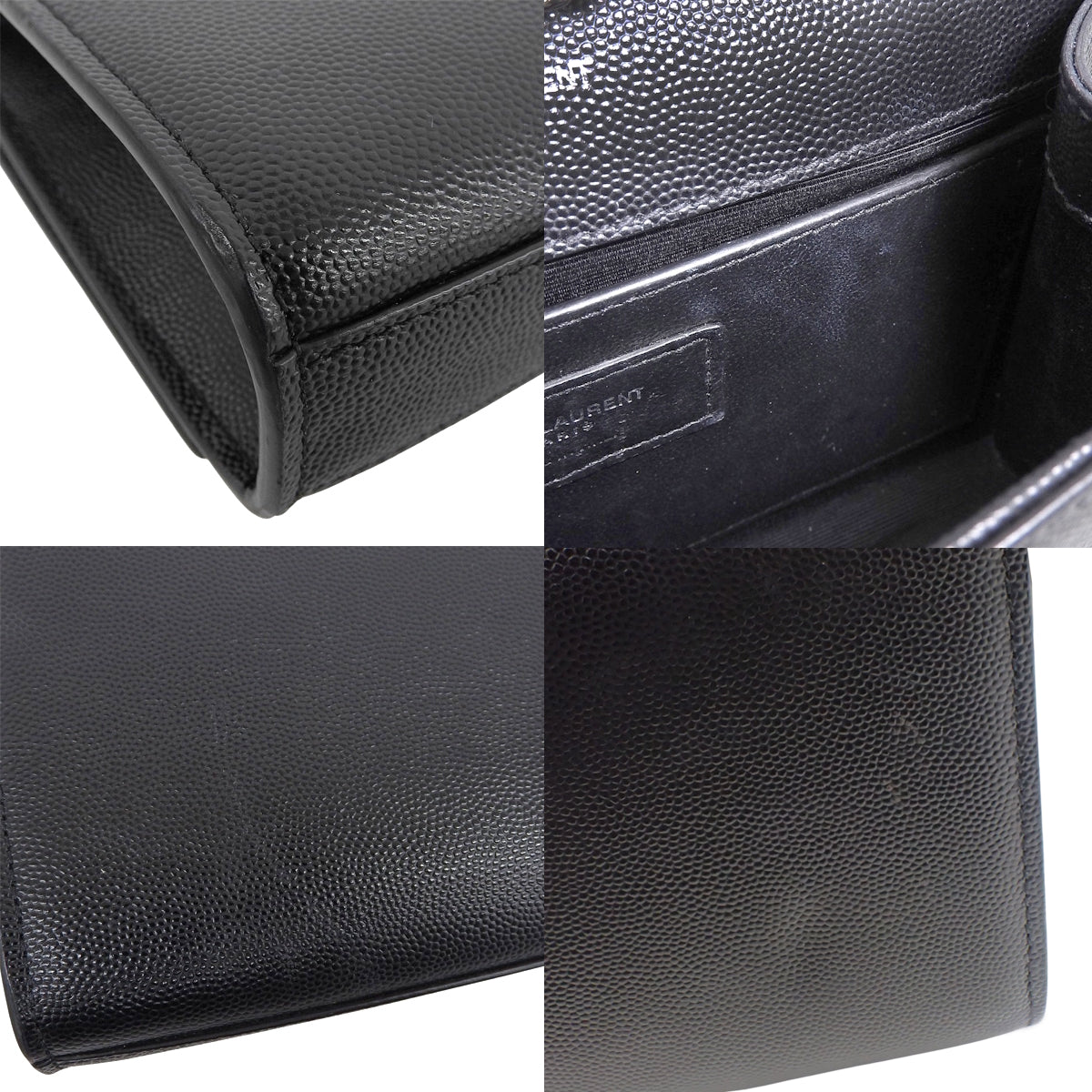 Kate 小号链条单肩包，Grain de Poudre 压纹皮革，黑色，469390