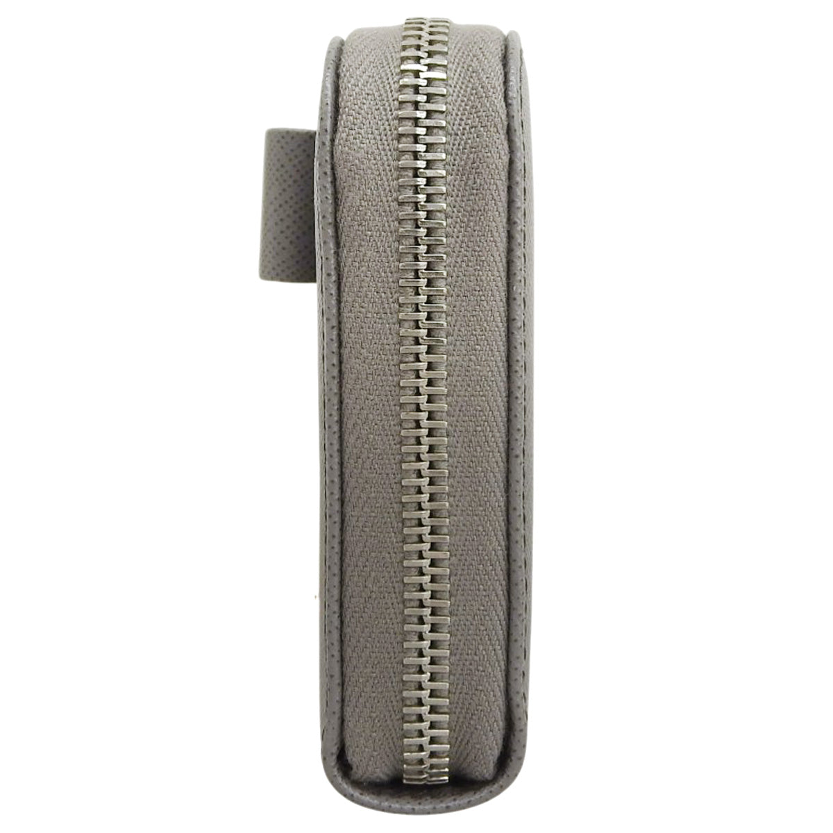 Ribbon Round Zip Long Wallet, Saffiano Leather, Gray, 1ML506