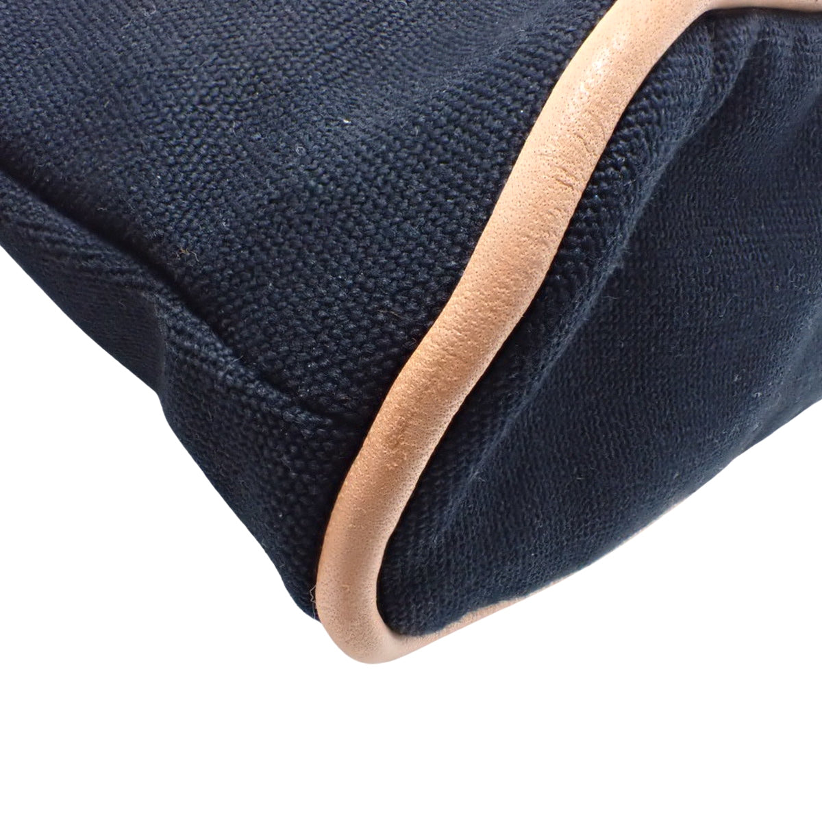 ボリードポーチ ミニ コットンキャンバス レザー パラジウム金具 ブラック