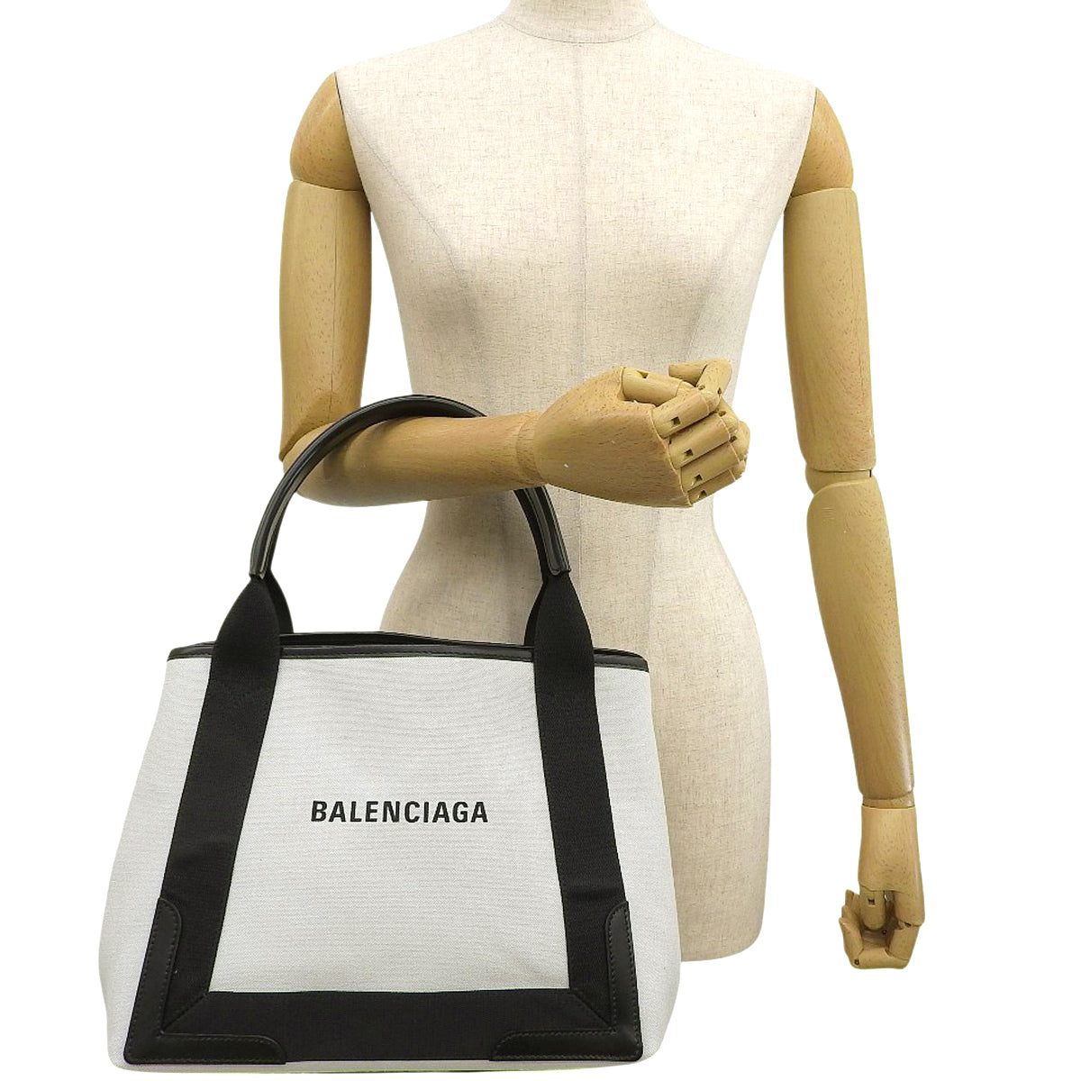 NAVY CABAS S ネイビーカバス コットンキャンバス Natural/Black 339933