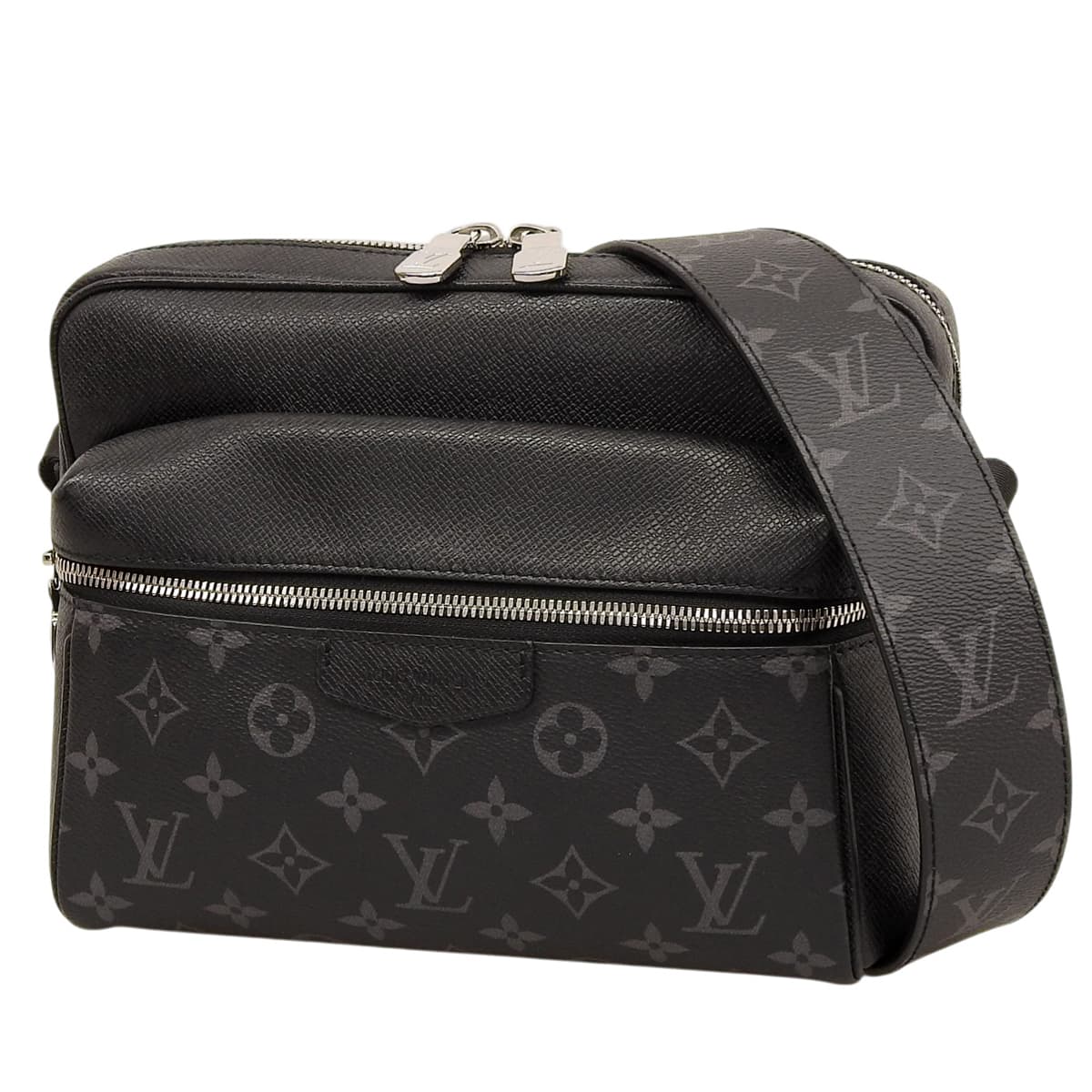 タイガラマ アウトドア・メッセンジャー PM タイガレザー モノグラムエクリプス ブラック グレー M30233