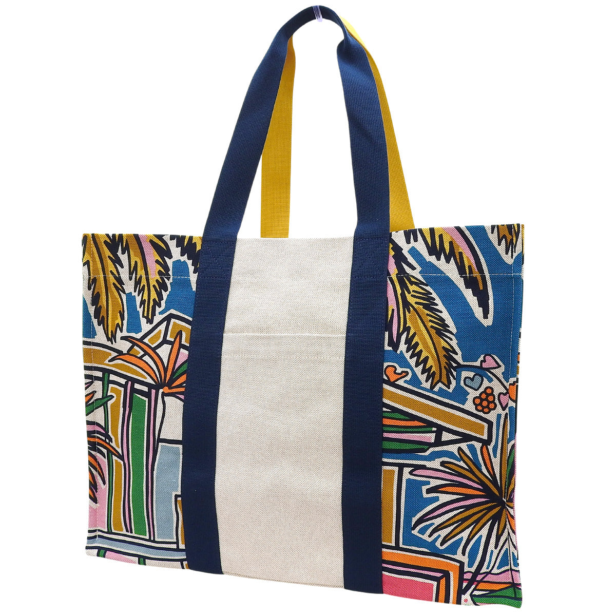 ビーチバッグ 砂漠の見える部屋 コットンキャンバス ウートルメール バブル・ガム ジョーヌ・ドール