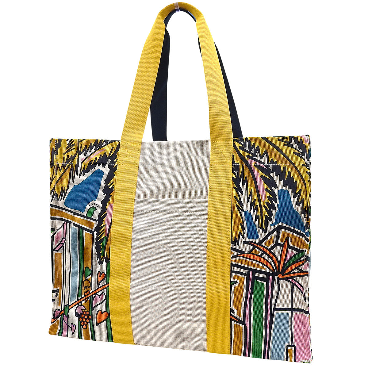 ビーチバッグ 砂漠の見える部屋 コットンキャンバス ウートルメール バブル・ガム ジョーヌ・ドール