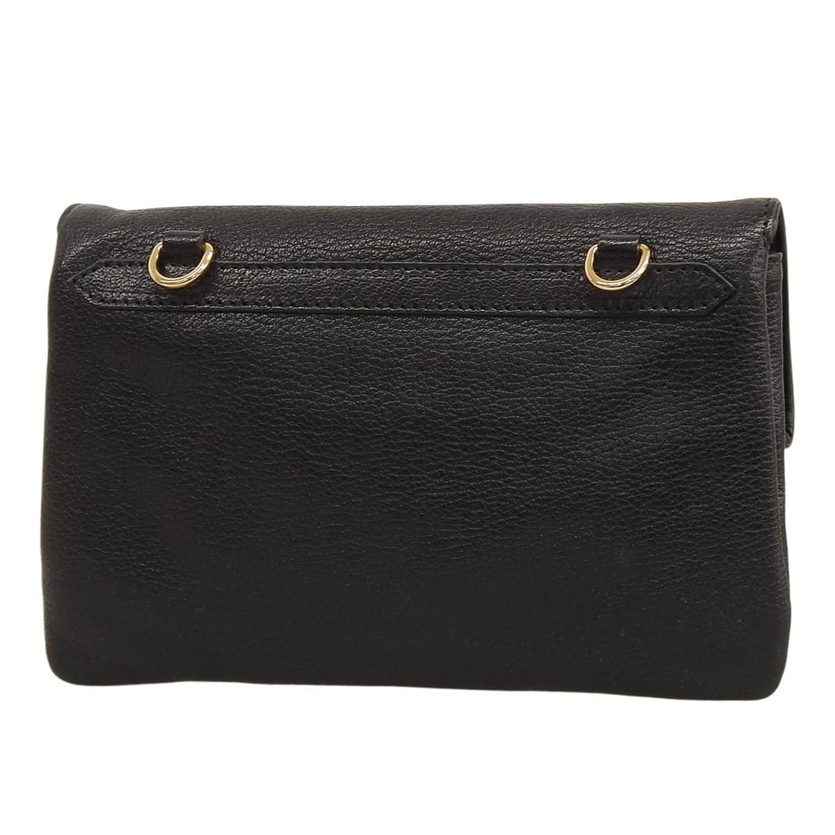 エンベロープ クラッチバッグ レザー ブラック