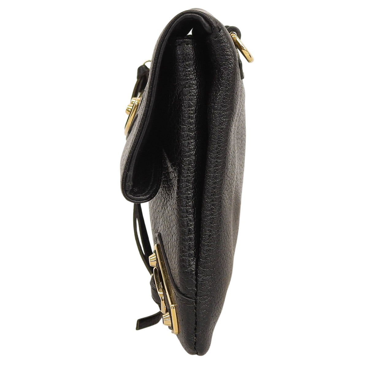 エンベロープ クラッチバッグ レザー ブラック