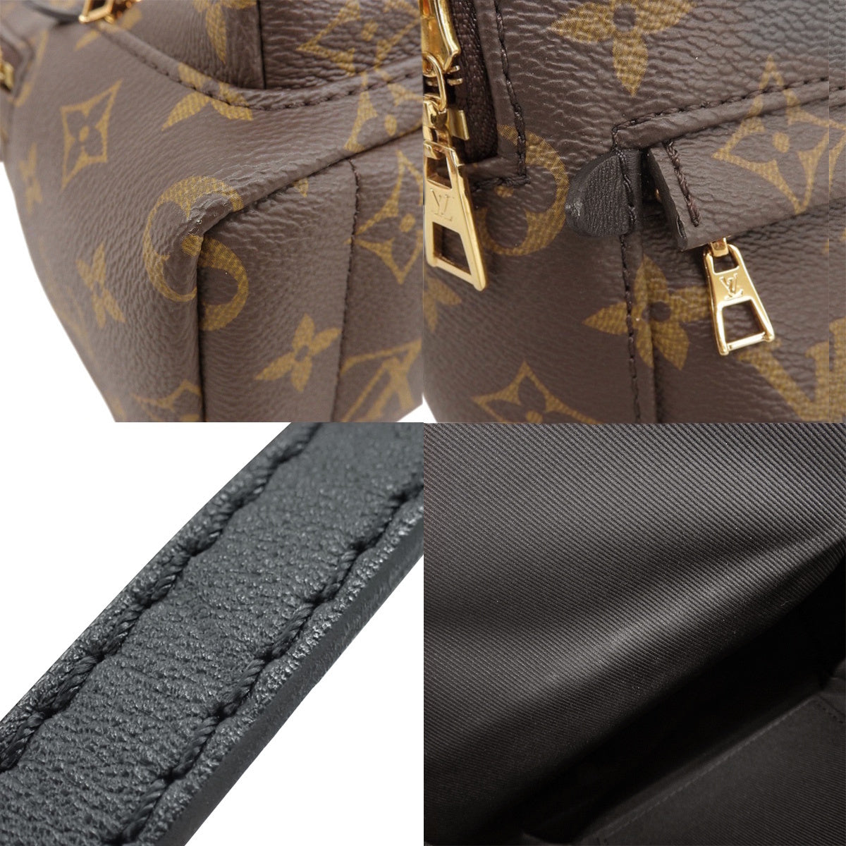 Monogram Palms Springs 双肩包 MINI 老花帆布 棕色 M44873