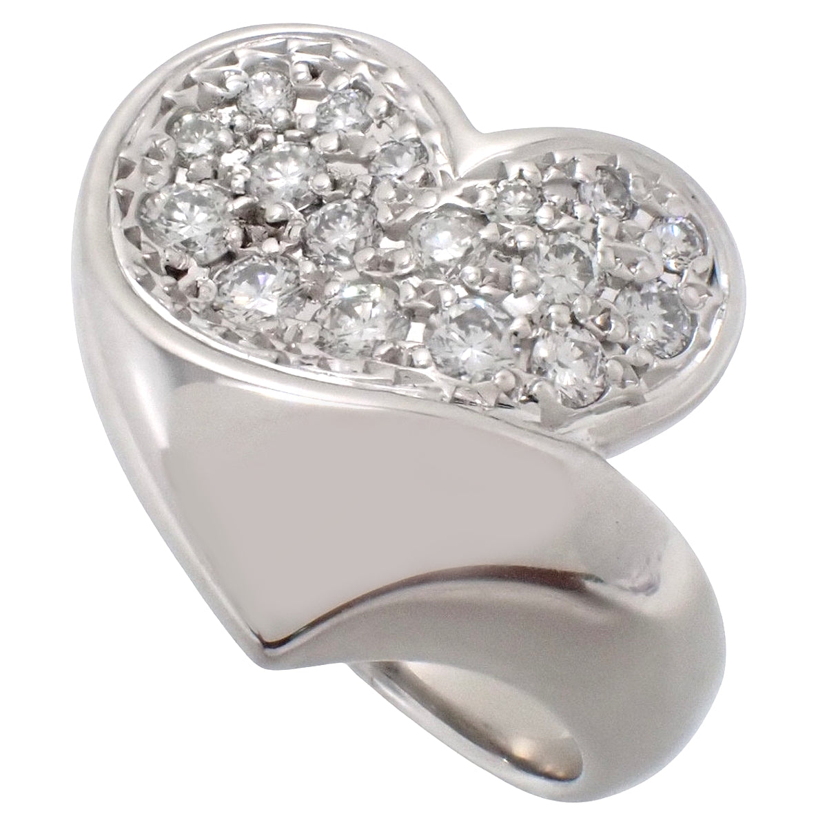 ハートリング ダイヤモンド D0.50 ホワイトゴールド K18WG 12(52)号 8.6g