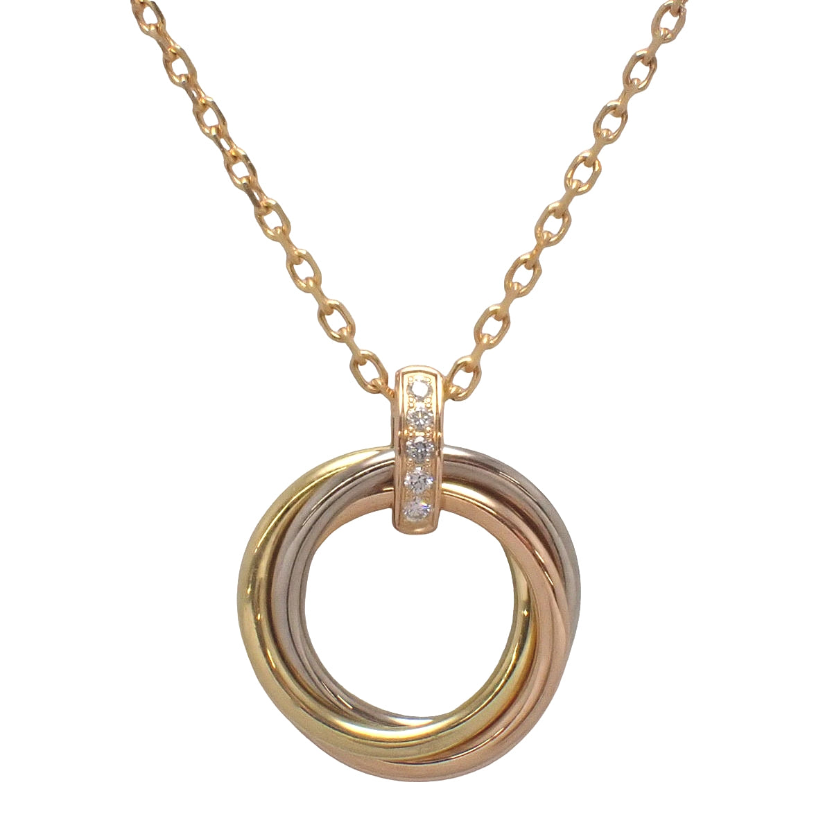 トリニティ ネックレス ダイヤモンド イエローゴールド ホワイトゴールド ピンクゴールド K18 9.0g