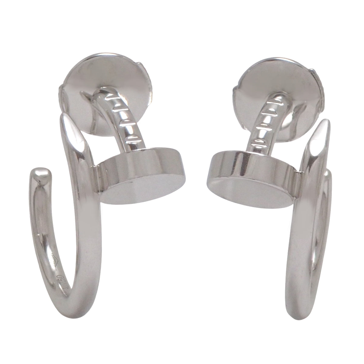 ジュスト アン クル フープ イヤリング スモールモデル ホワイトゴールド K18WG 5.4g