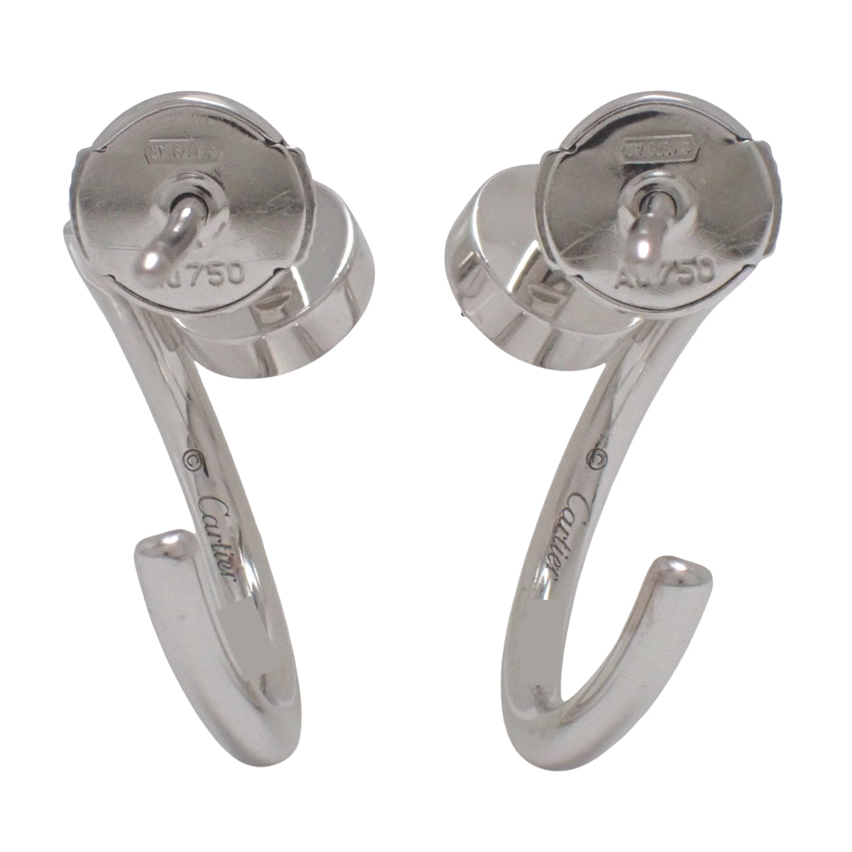 ジュスト アン クル フープ イヤリング スモールモデル ホワイトゴールド K18WG 5.4g