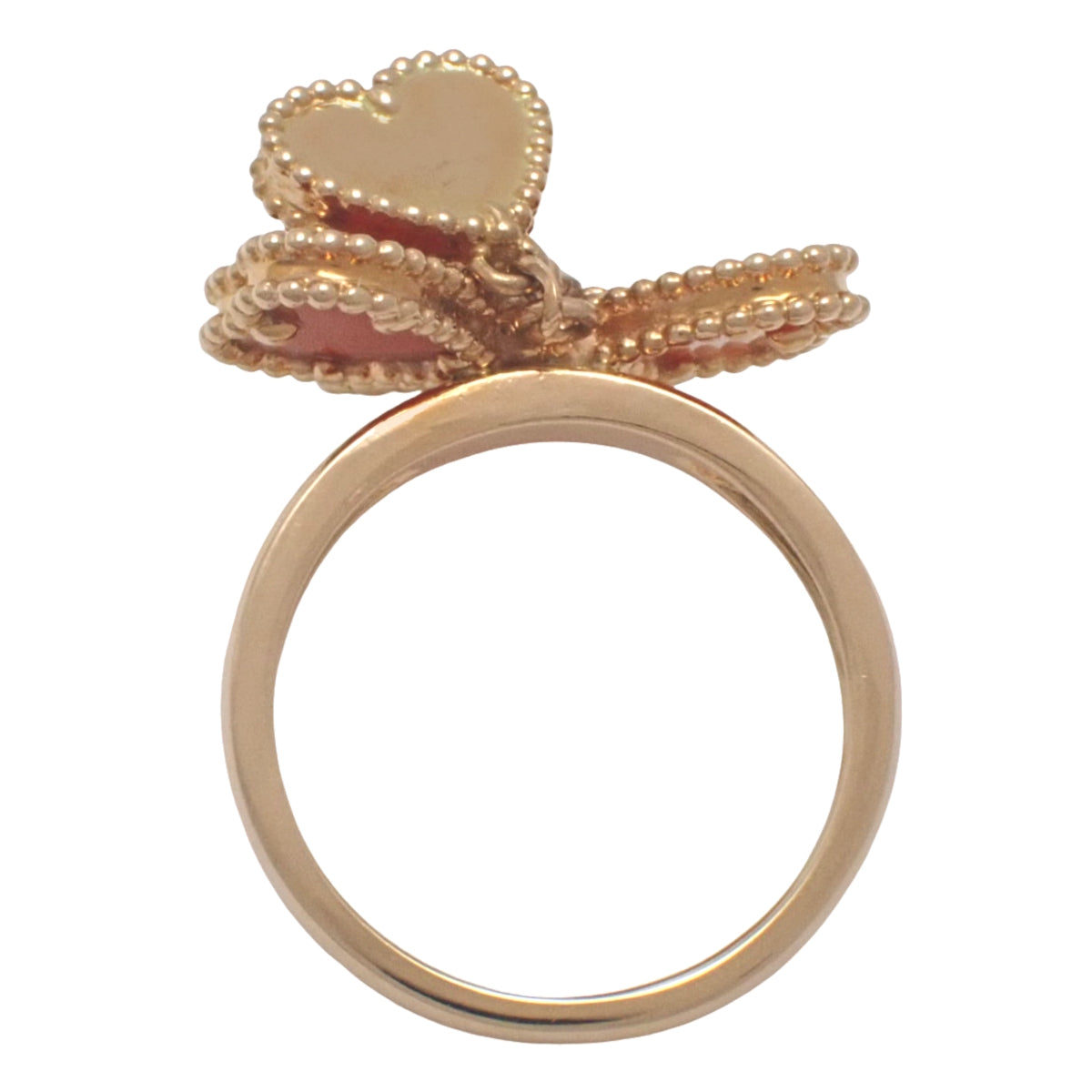 スウィートアルハンブラ エフイヤージュ リング カーネリアン/ダイヤモンド ピンクゴールド K18PG 5.2g