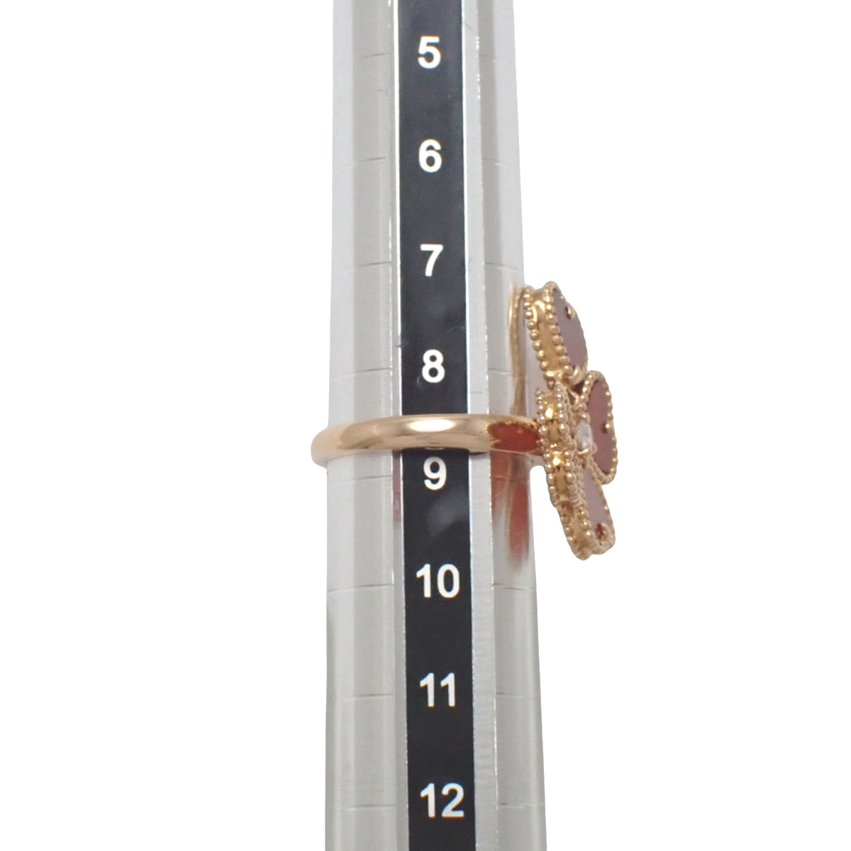 スウィートアルハンブラ エフイヤージュ リング カーネリアン/ダイヤモンド ピンクゴールド K18PG 5.2g