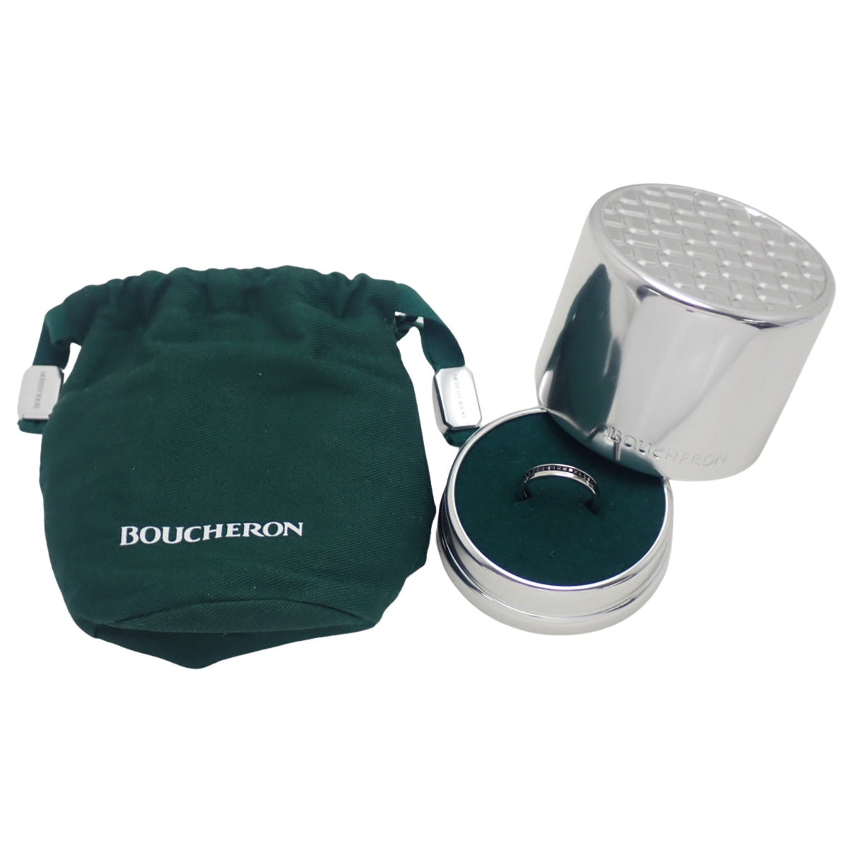 QUATRE BLACK EDITIONキャトル リング ハーフ ホワイトゴールド K18WG 61 5.3g