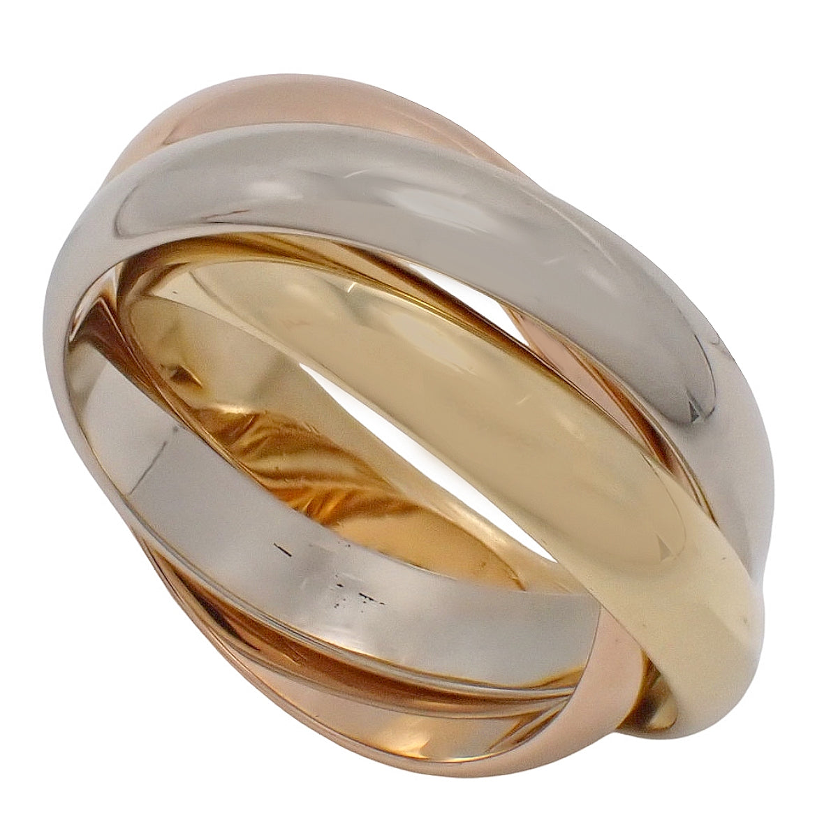 卡地亚 Cartier Trinity 三色金戒指 K18YG/PG/WG 53号