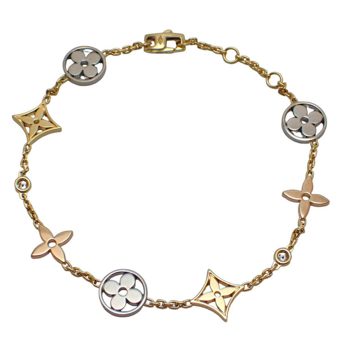 ブレスレット モノグラム･イディール ダイヤモンド K18YG K18PG K18WG 7.1g