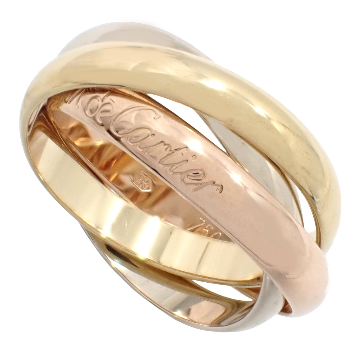 les must de Cartier トリニティ リング イエローゴールド K18YG ホワイトゴールド K18WG ピンクゴールド K18PG 54 8.3g