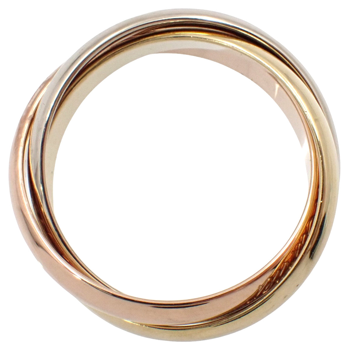 les must de Cartier トリニティ リング イエローゴールド K18YG ホワイトゴールド K18WG ピンクゴールド K18PG 54 8.3g