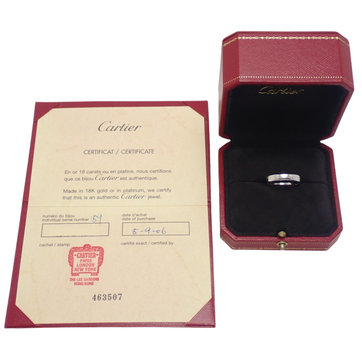 Happy Birthday Ring, White Gold (K18WG), Size 59, 5.7g