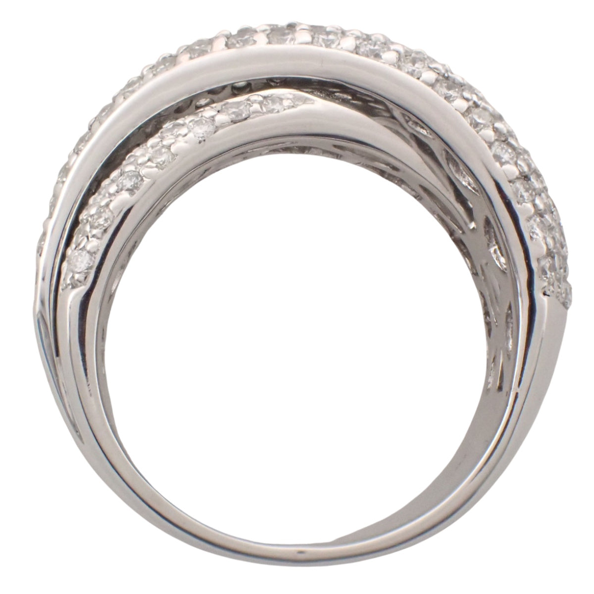 クロス ダイヤ リング D1.90 ホワイトゴールド K18WG 12.5(52.5)号 14.5g