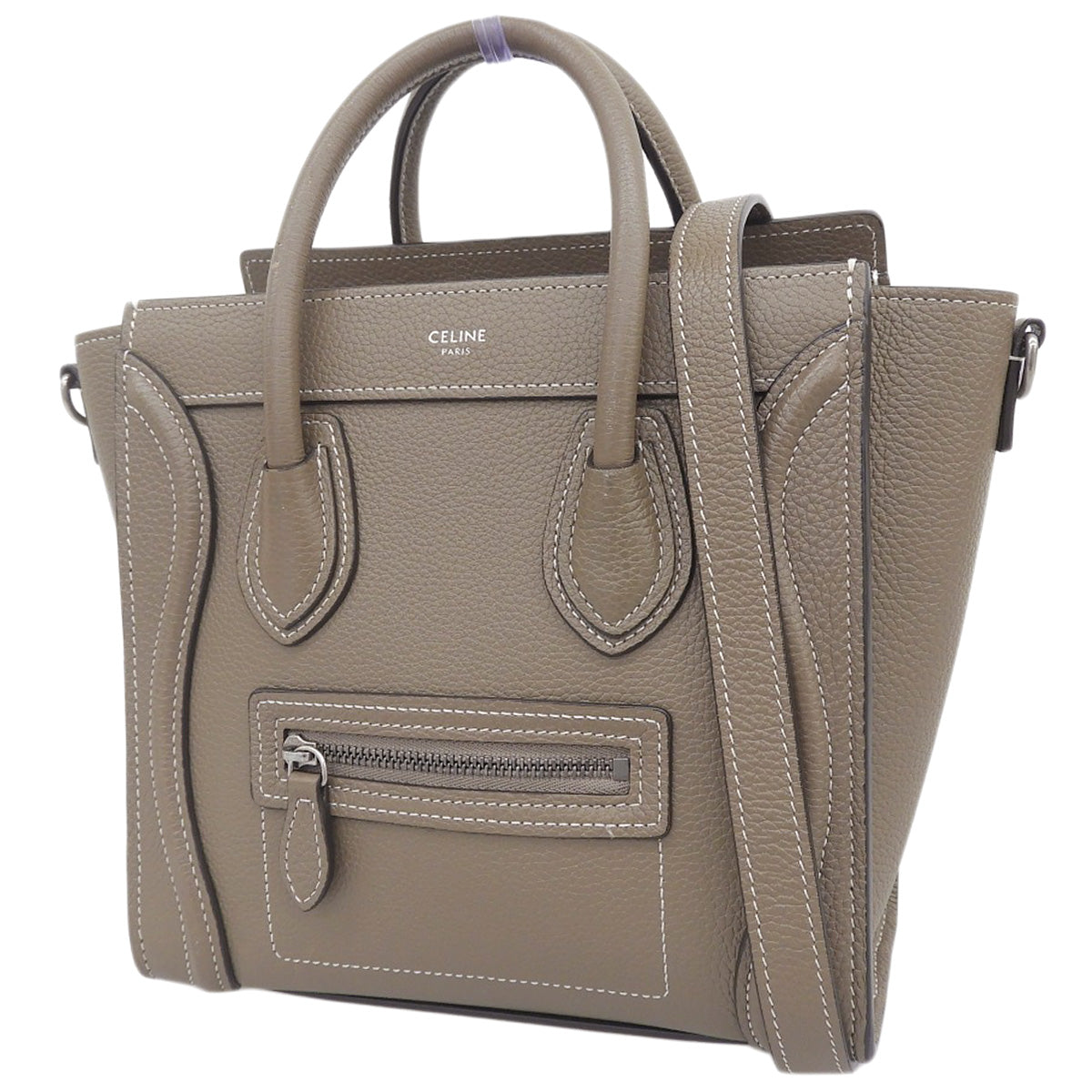 Luggage Nano Shopper in Drummed Calfskin Souris 189243DRU.09SO