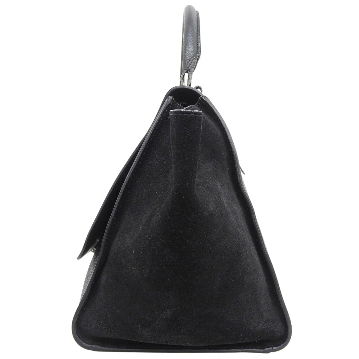 Trapeze Medium Leather Suede Black